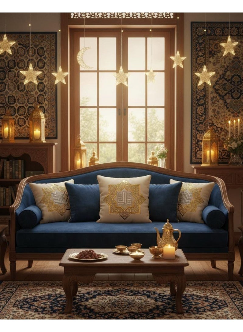 2 Ramadan Pillow Covers 40x40 cm - Pillowcases only (without filling) Ramadan designs, velvet material